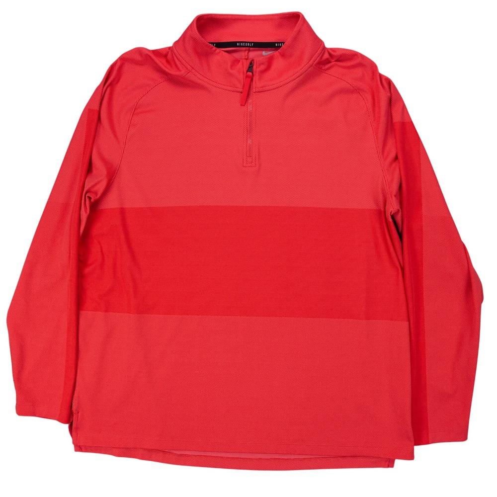 Nike Golf Vapor Dri Fit Men's XL Red Long Sleeve‎ 1/4 Zip Athletic Pullover